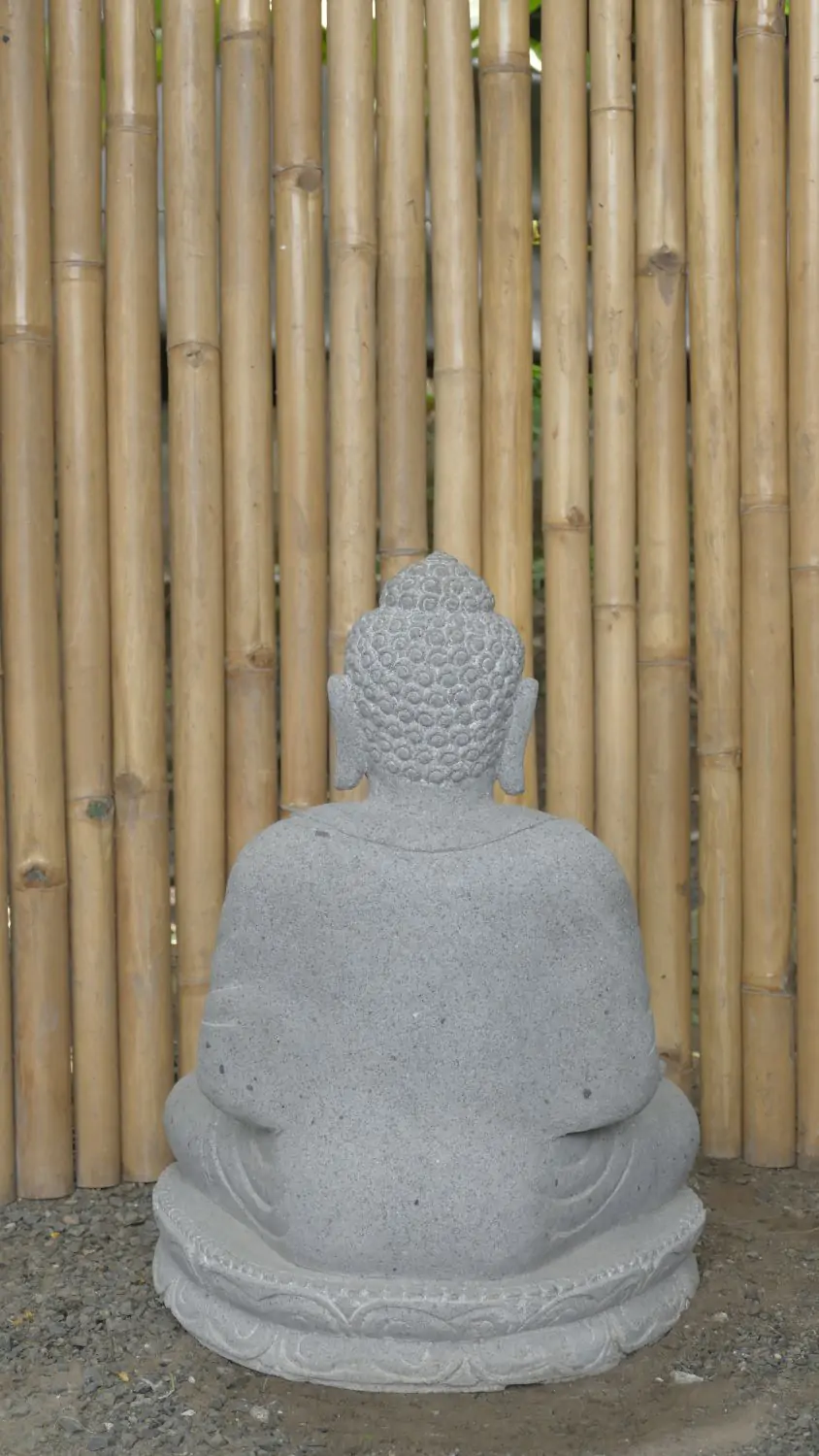  Product image 3 of the product “Seated Buddha made of Riverstone in Dhyana position - gesture of meditation, 58cm height, natural ”